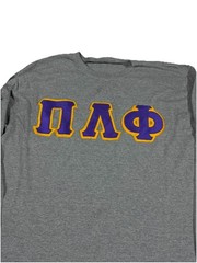 PI LAMBDA PHI Vintage LONG SLEEVE TEE Gray Size Large Greek Gear Frat Sorority