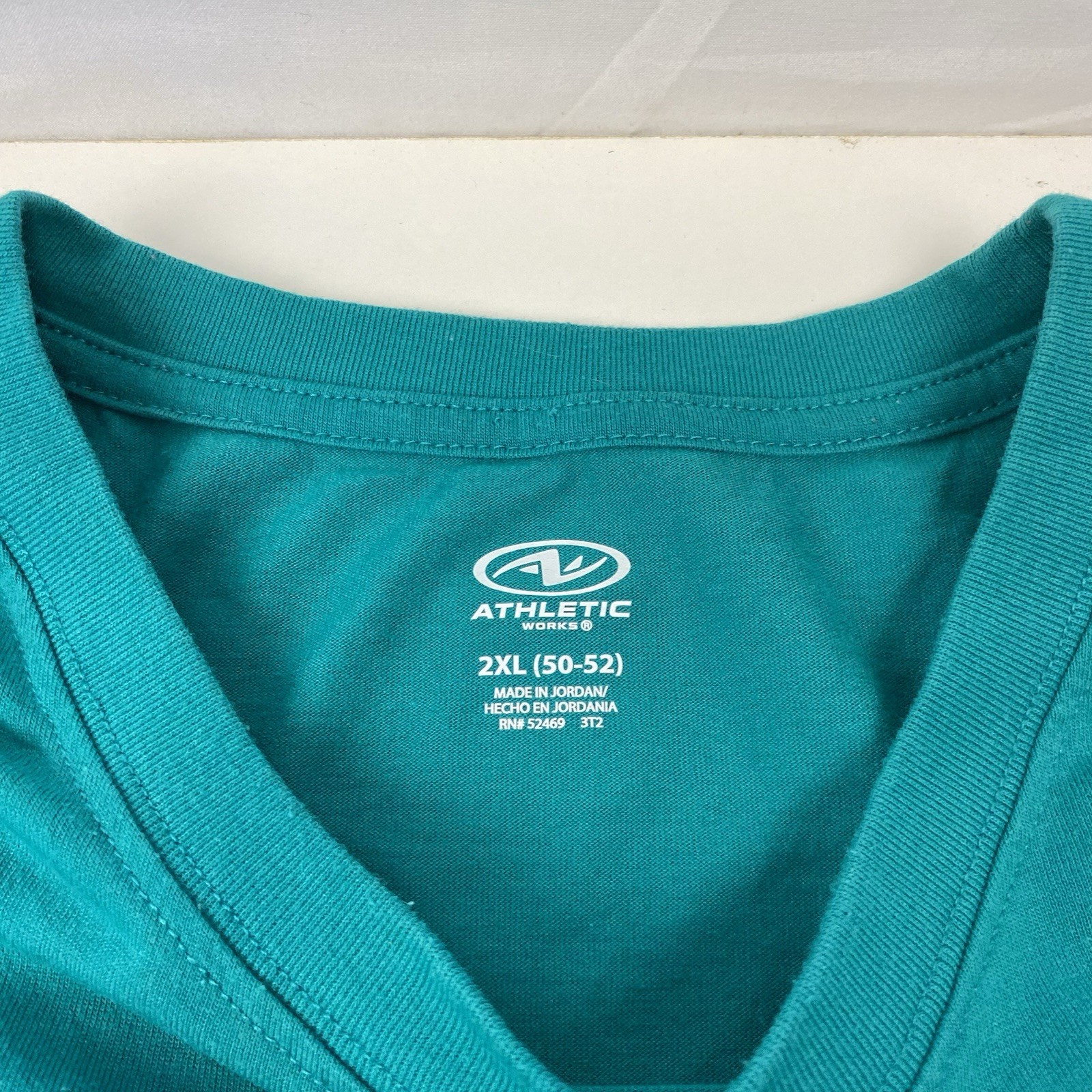 Athletic Works Men’s 2XL XXL Solid Teal Short Sleeve Crew Neck T Shirt gallery