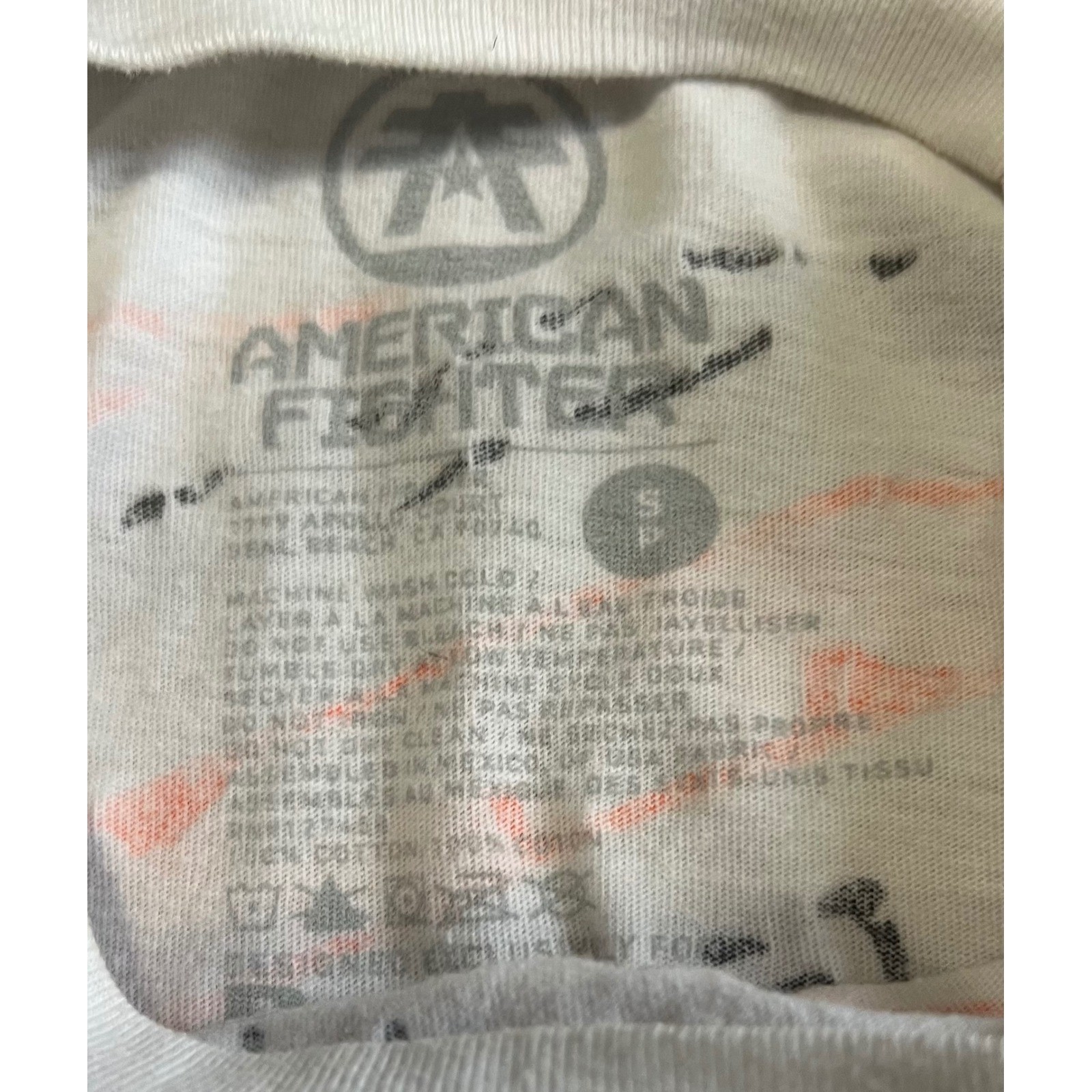 American FighterAthletics Graphic T Shirt Men's Size S White Orange Gray gallery