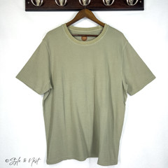Common People Waffle Knit Tee Medium Sage Light Green Cozy Ribbed Coastal