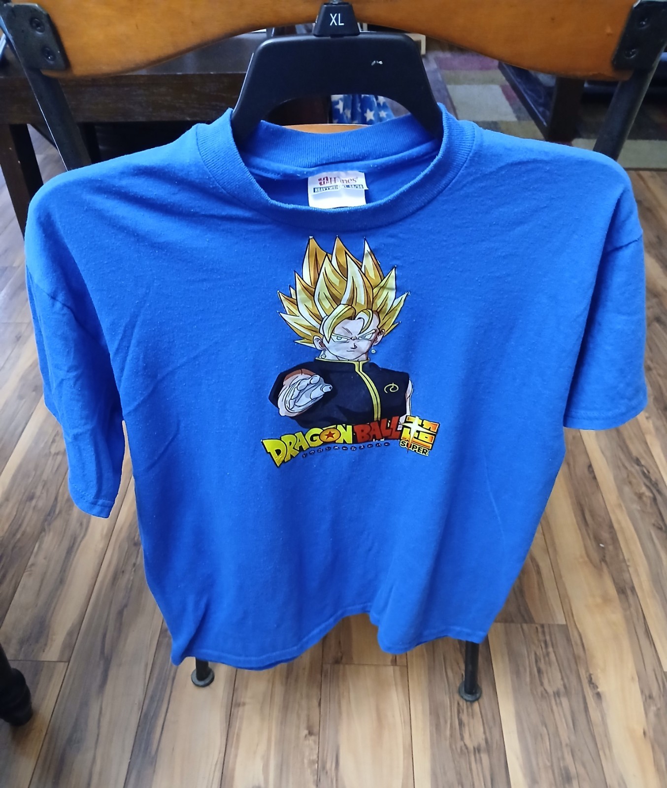 Hanes Heavyweight 50/50 Dragon Ball Super Goku Blue Graphic Tee Youth XL gallery