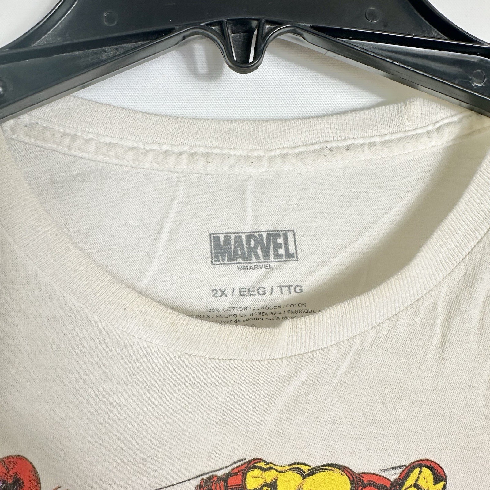 Marvel Comics Mens Size 2X Graphic T Shirt White Superhero Villains Tee *READ gallery