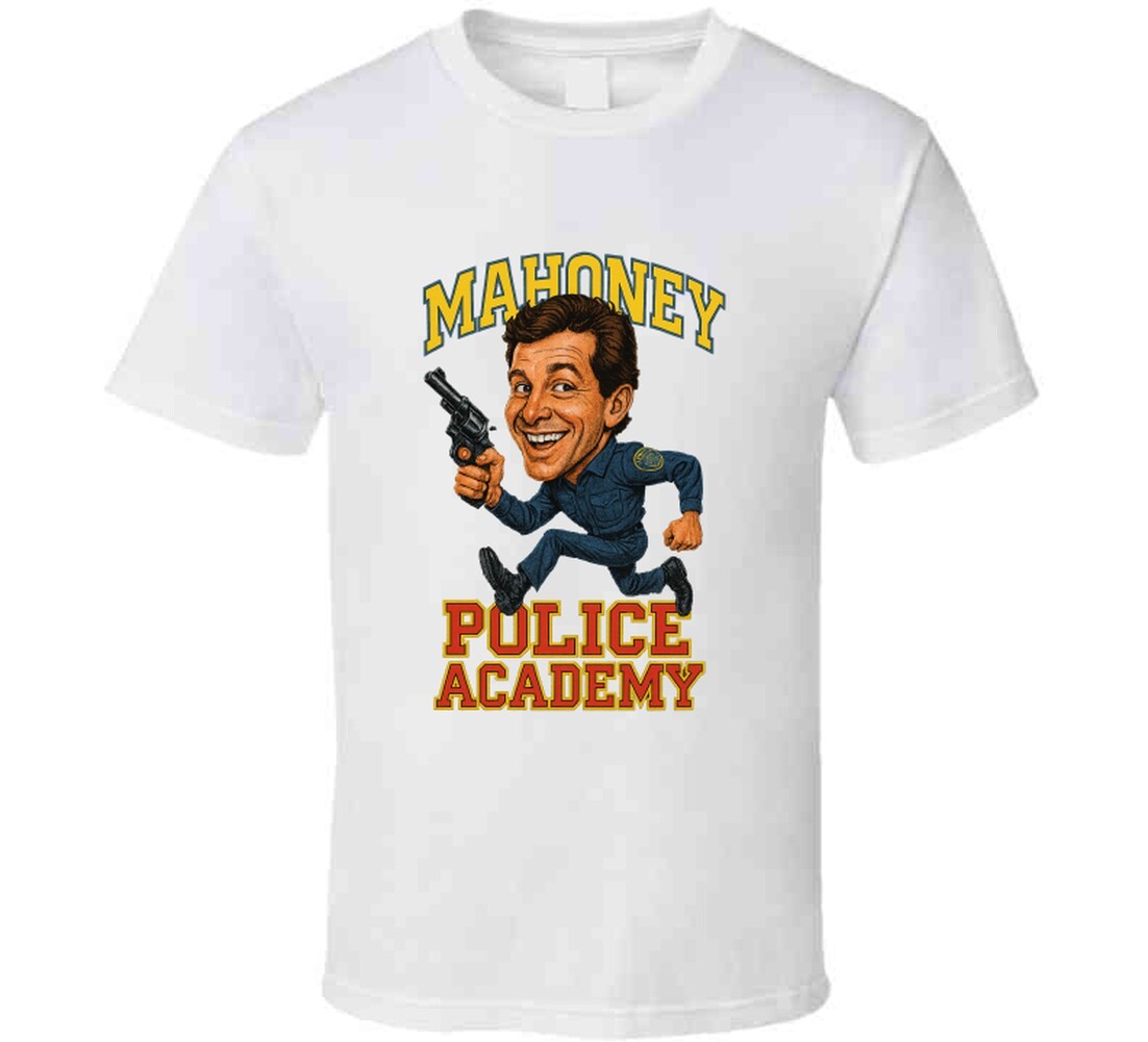Police Acadamy Mahoney 80's Comedy Retro Movie Caricature T Shirt gallery