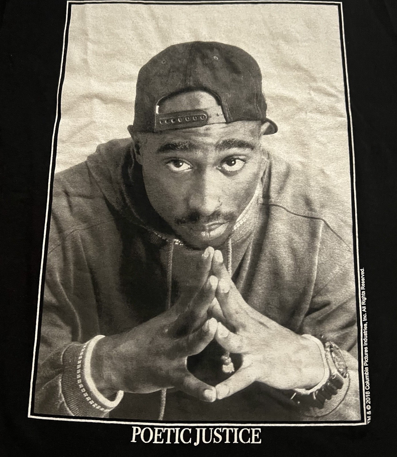 Poetic Justice Tupac Shakur Graphic T-Shirt Black Short Sleeve Size M gallery