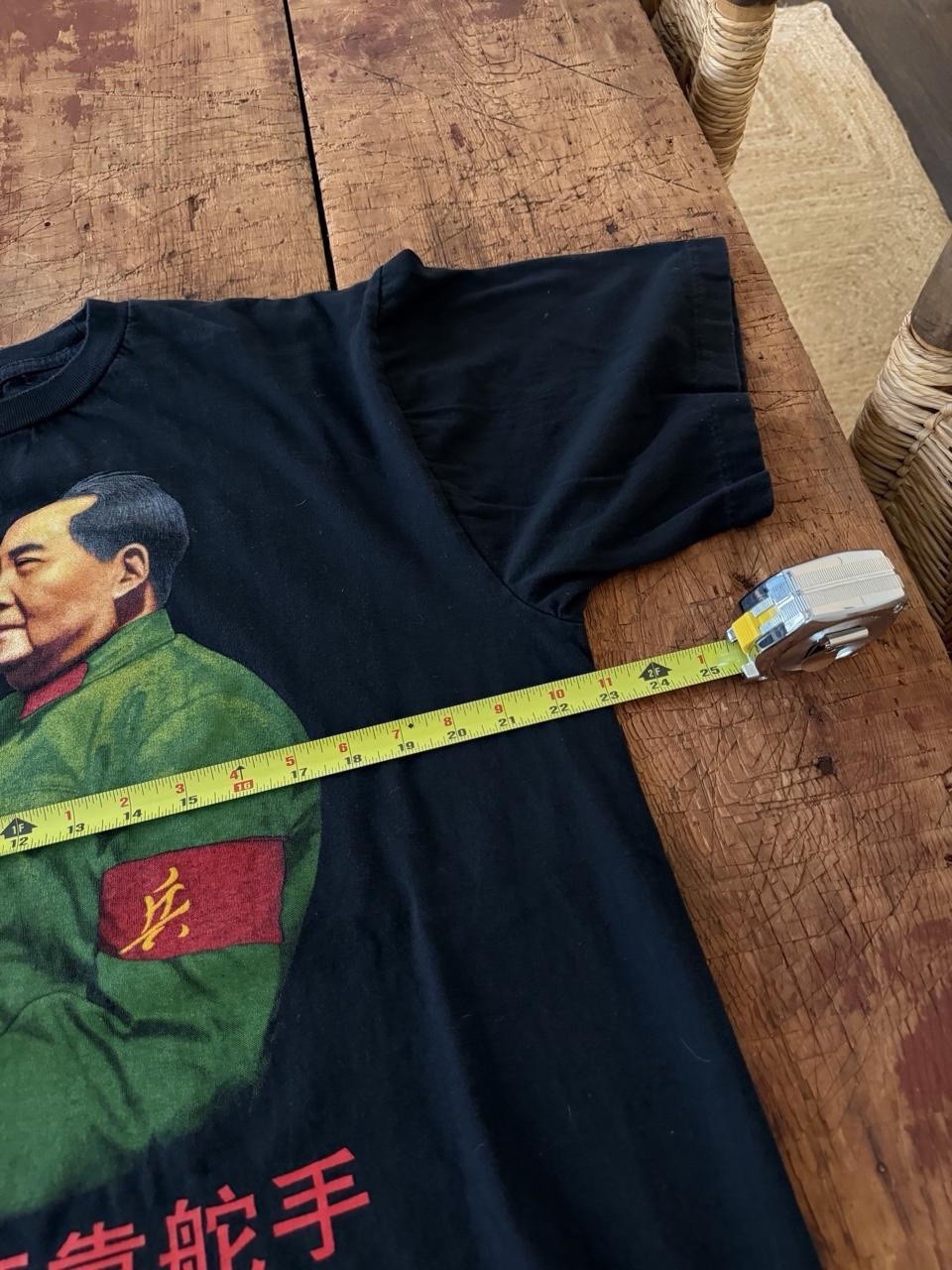 Vintage 90s Mao Zedong ERD Style Single Stitch T Shirt Black Xl Cotton Rare gallery