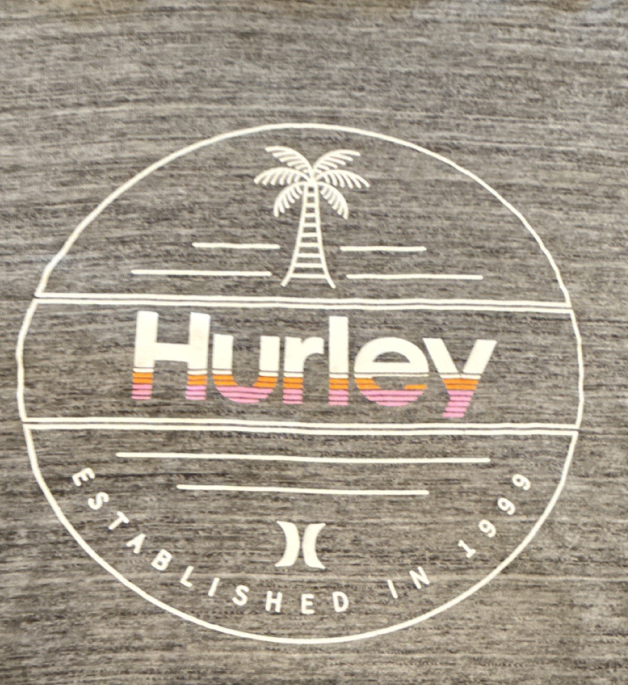 Hurley Men's Gray Graphic Logo Cotton Crew Neck Short Sleeve T-Shirt, Size L gallery