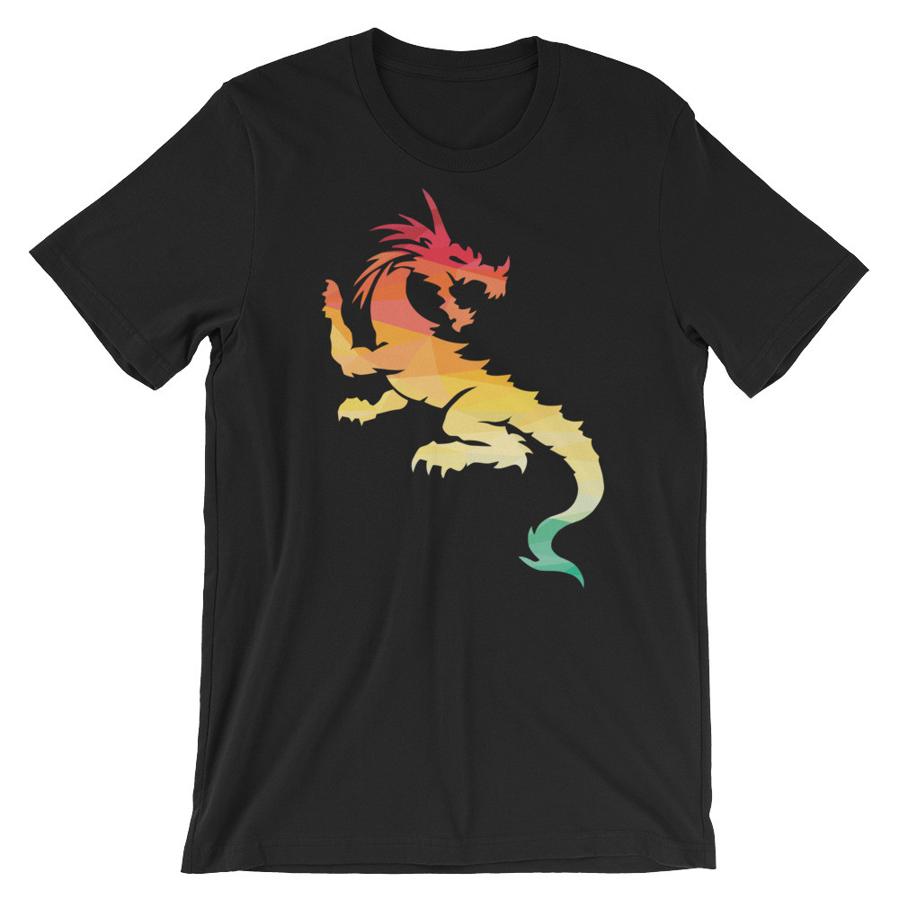 Prismatic Colorful Dragon Shirt | Water Color Tattoo Art Theme gallery