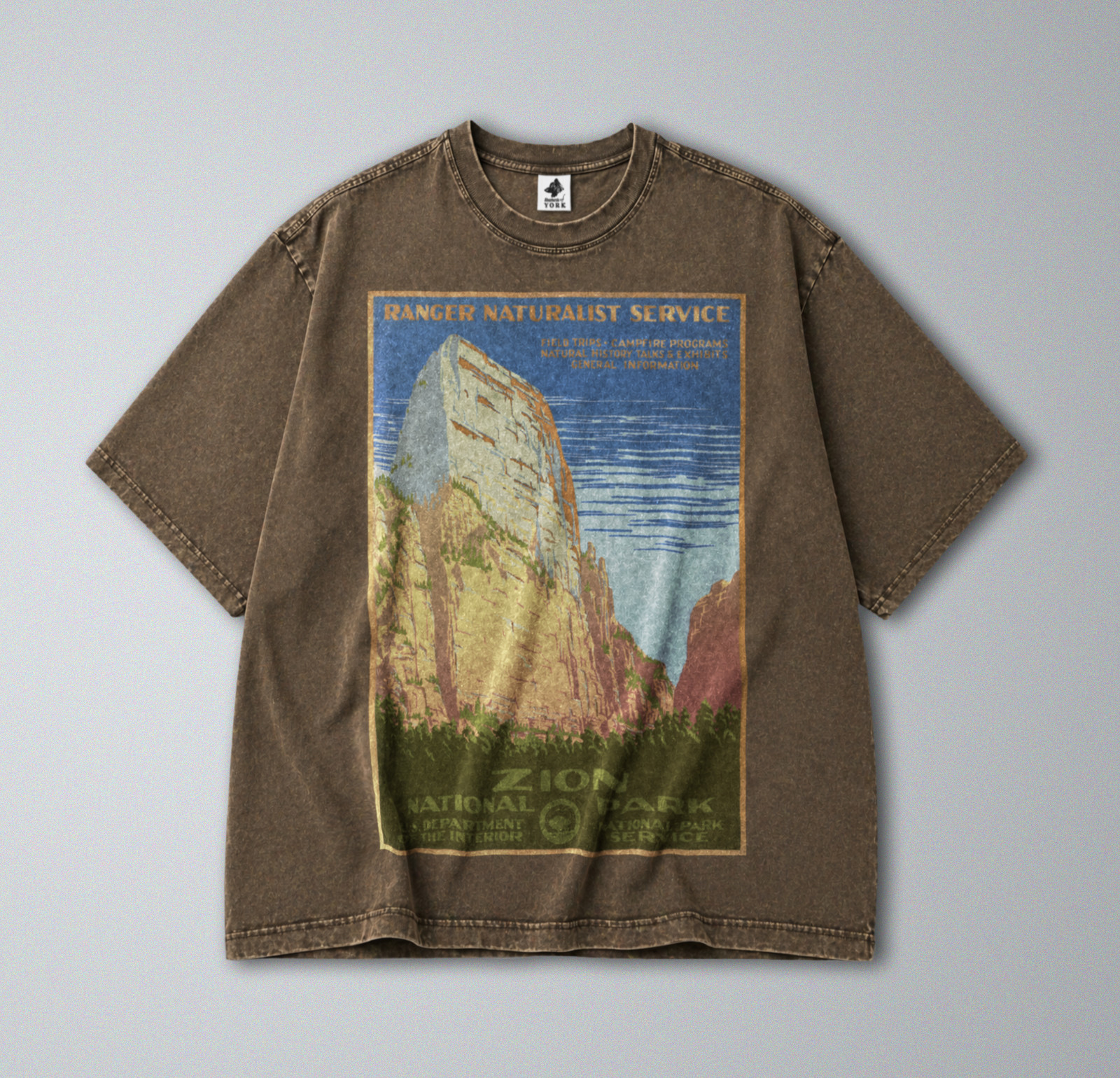 100% Cotton Tee – Unisex Retro Oversized Fit – Zion National Park Print