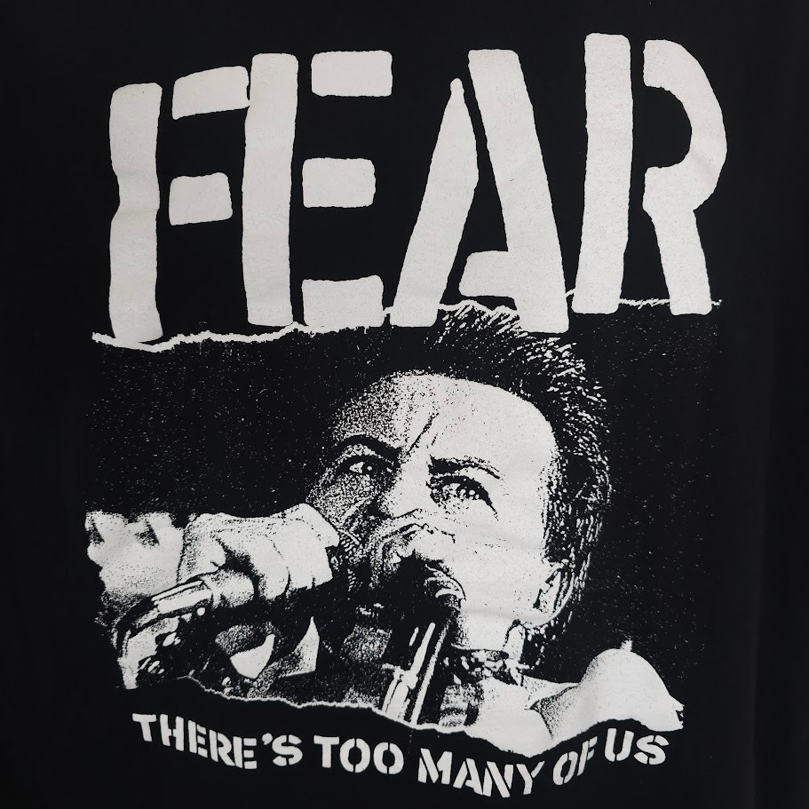 FEAR T Shirt Mens Size 3XL Black Theres Too Many Of Us Hardcore Punk Band Tee gallery