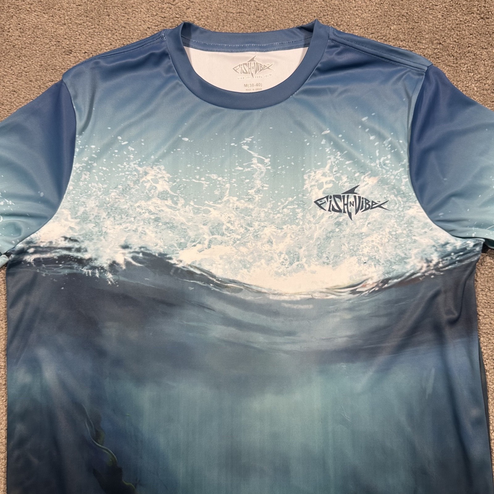 Fish N Vibe Long Sleeve Shirt Walleye Fishing Mens Medium Fish Fisherman AOP gallery