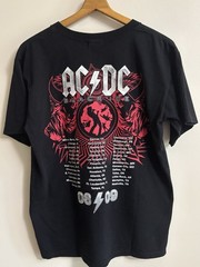 AC/DC Rock N Roll Train 08/09 Black Graphic Shirt Men’s Medium Short Sleeve