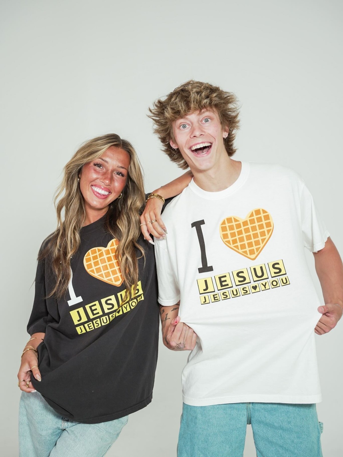 Bryce Crawford Waffle House I Love Jesus Multicolor reprint T-Shirt