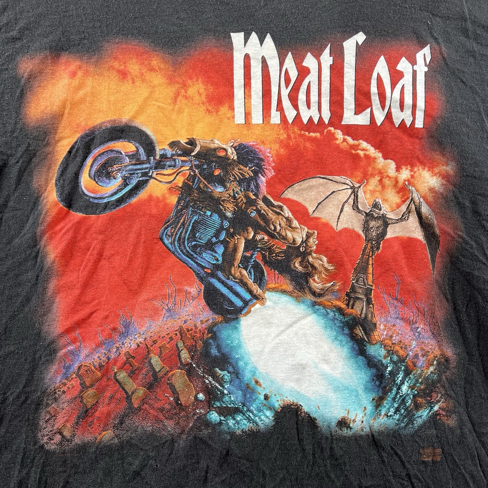 Vintage Meatloaf Shirt Mens XL Black 90s Bat Out Of Hell World Tour Single Stitc gallery