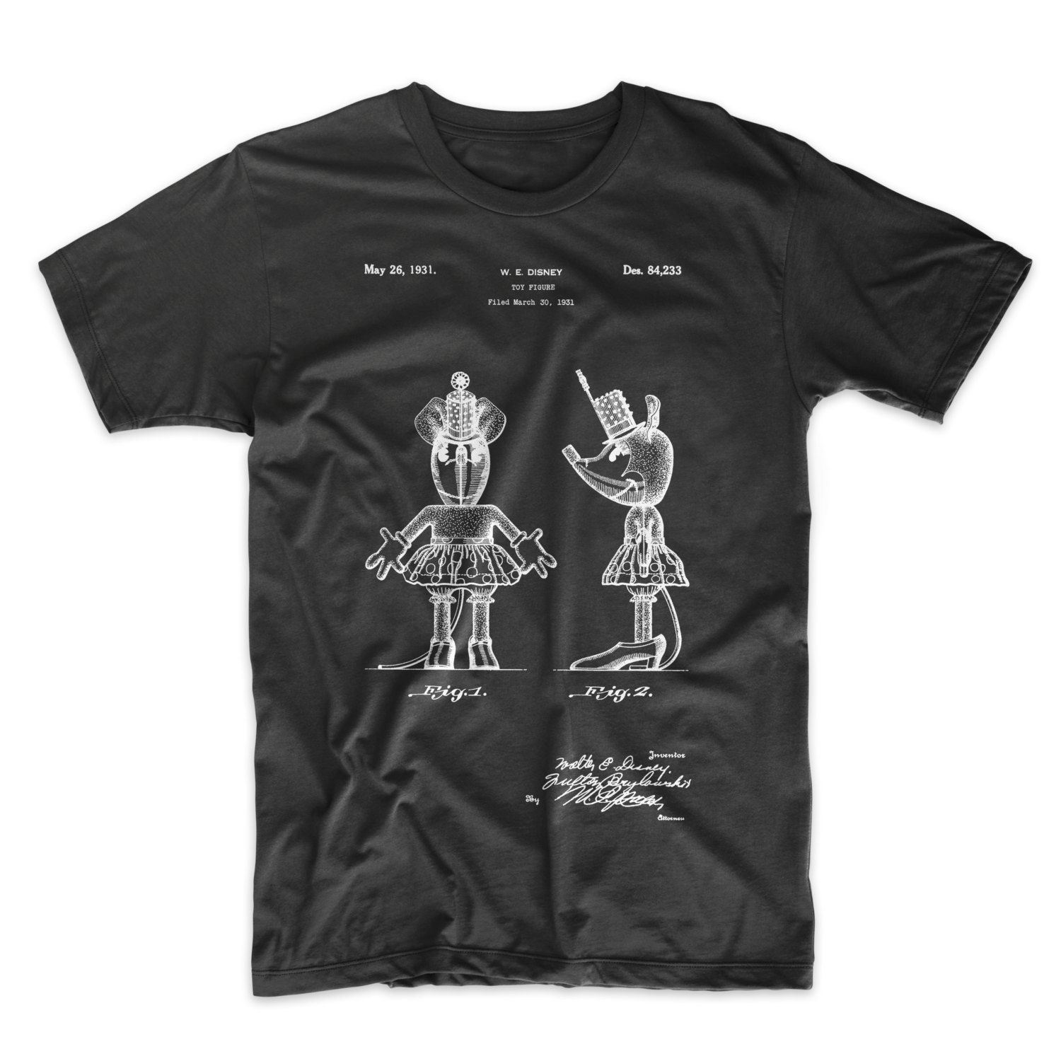 Minnie Mouse Patent T-Shirt. Disney Premium Cotton Tee. Black White or Gray. NEW