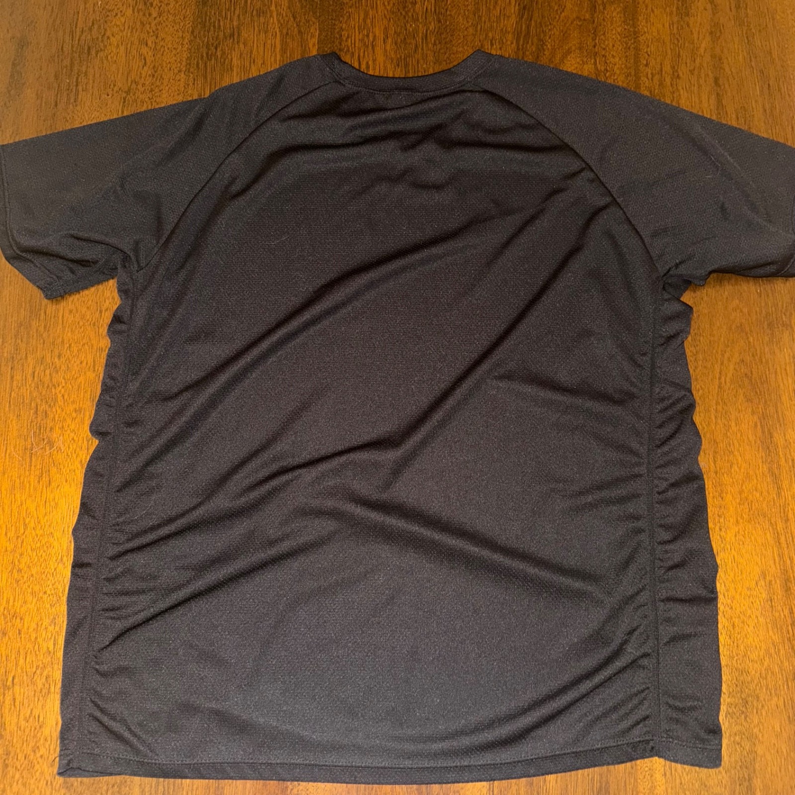 NELEUS Black Athletic Shirt Short Sleeve Rouched Side Size Large gallery