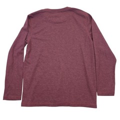 Eddie Bauer Mens Lounge Long Sleeve Crew Neck Top Casual Burgundy Heather Large