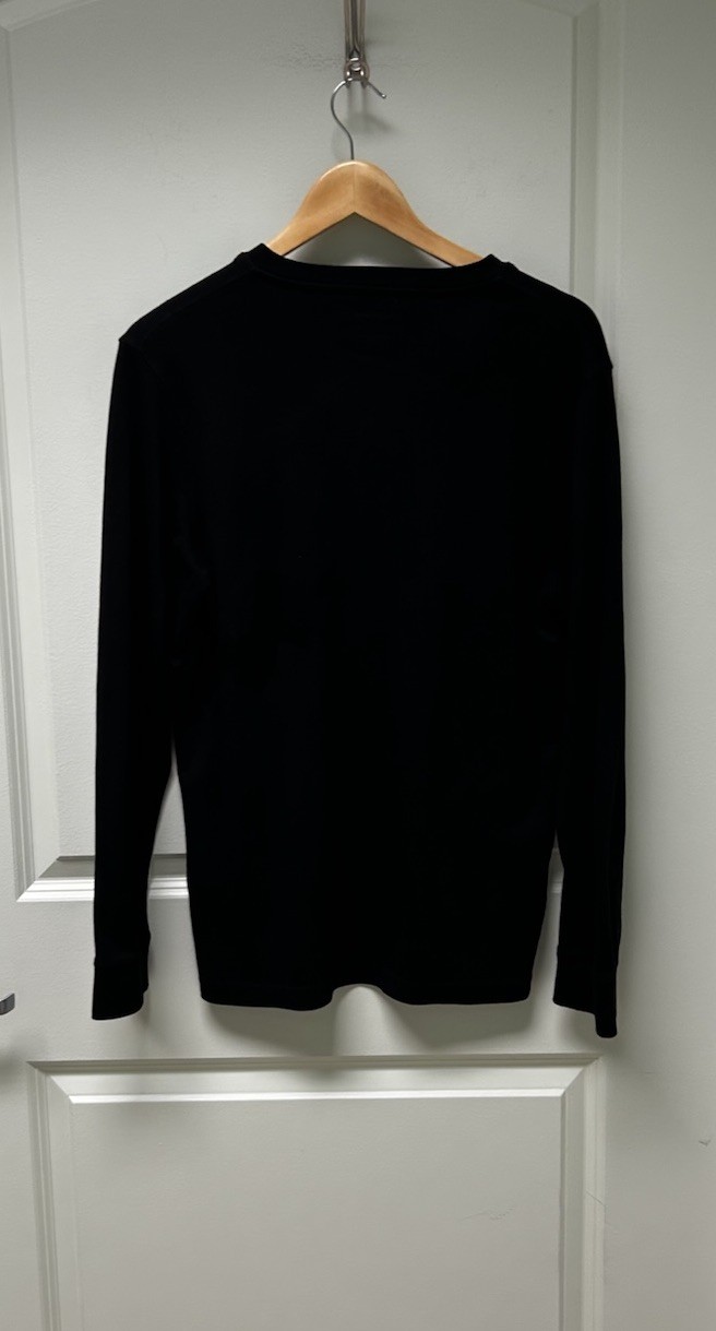 Croft & Barrow Men's Black Henley Long Sleeve Shirt Easy Care Size Small T-5 gallery