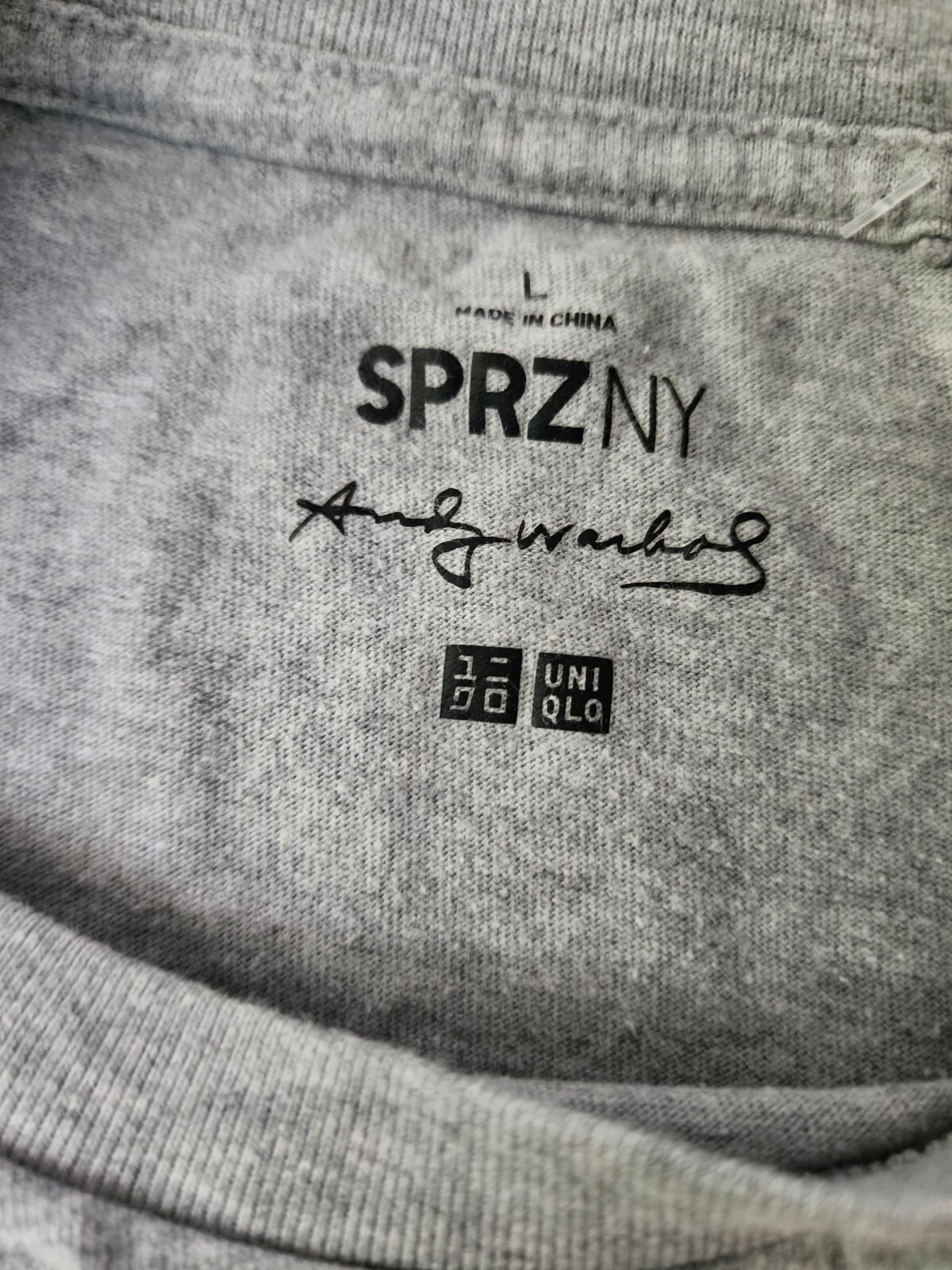 Andy Warhol UNIQLO SPRZ NY Moma NY "FRAGILE" Pocket MEN'S T-SHIRT Size Large gallery