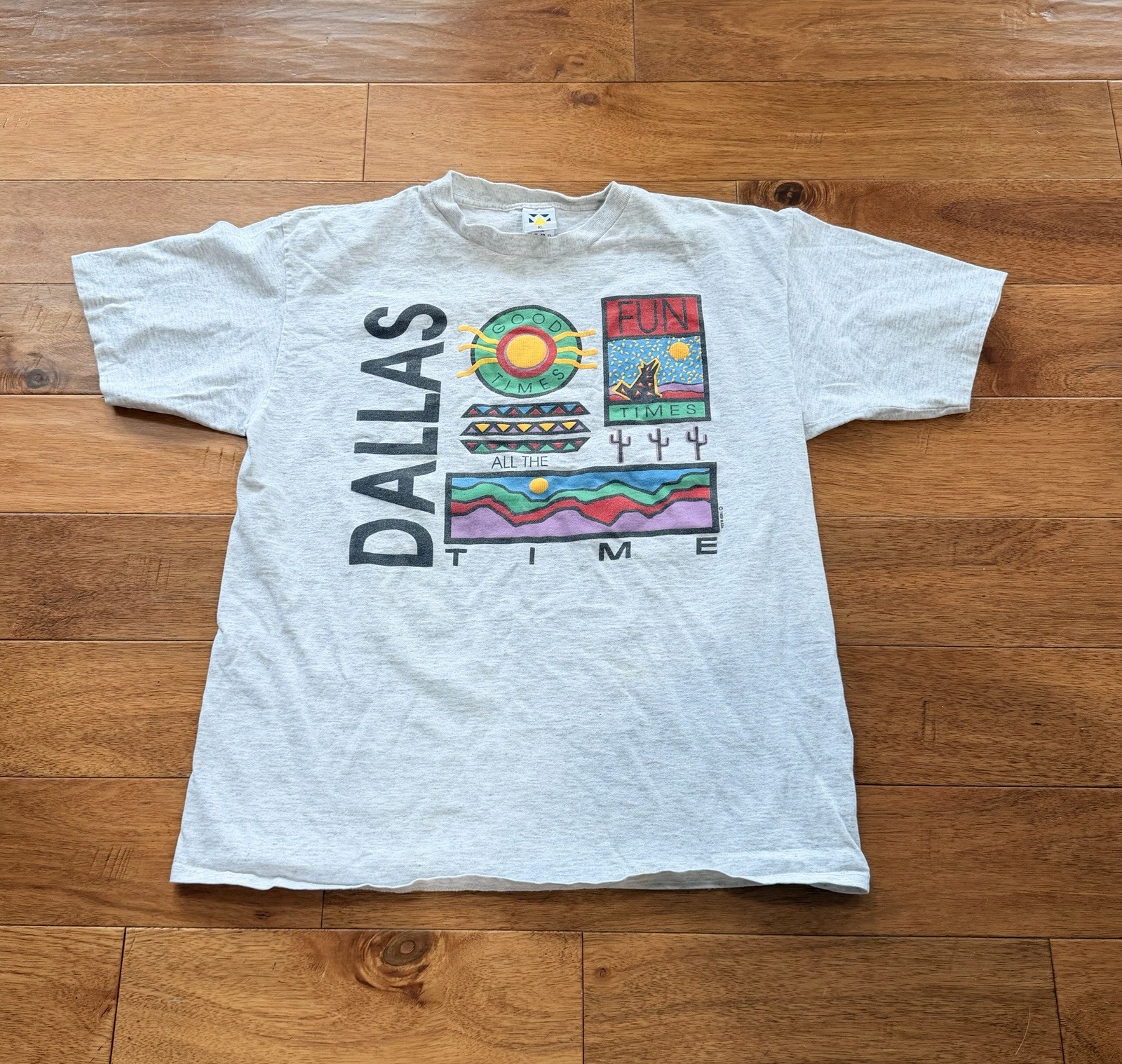 Vintage Dallas Texas Graphic T Shirt XL Southwest Desert Art Single Stitch gallery