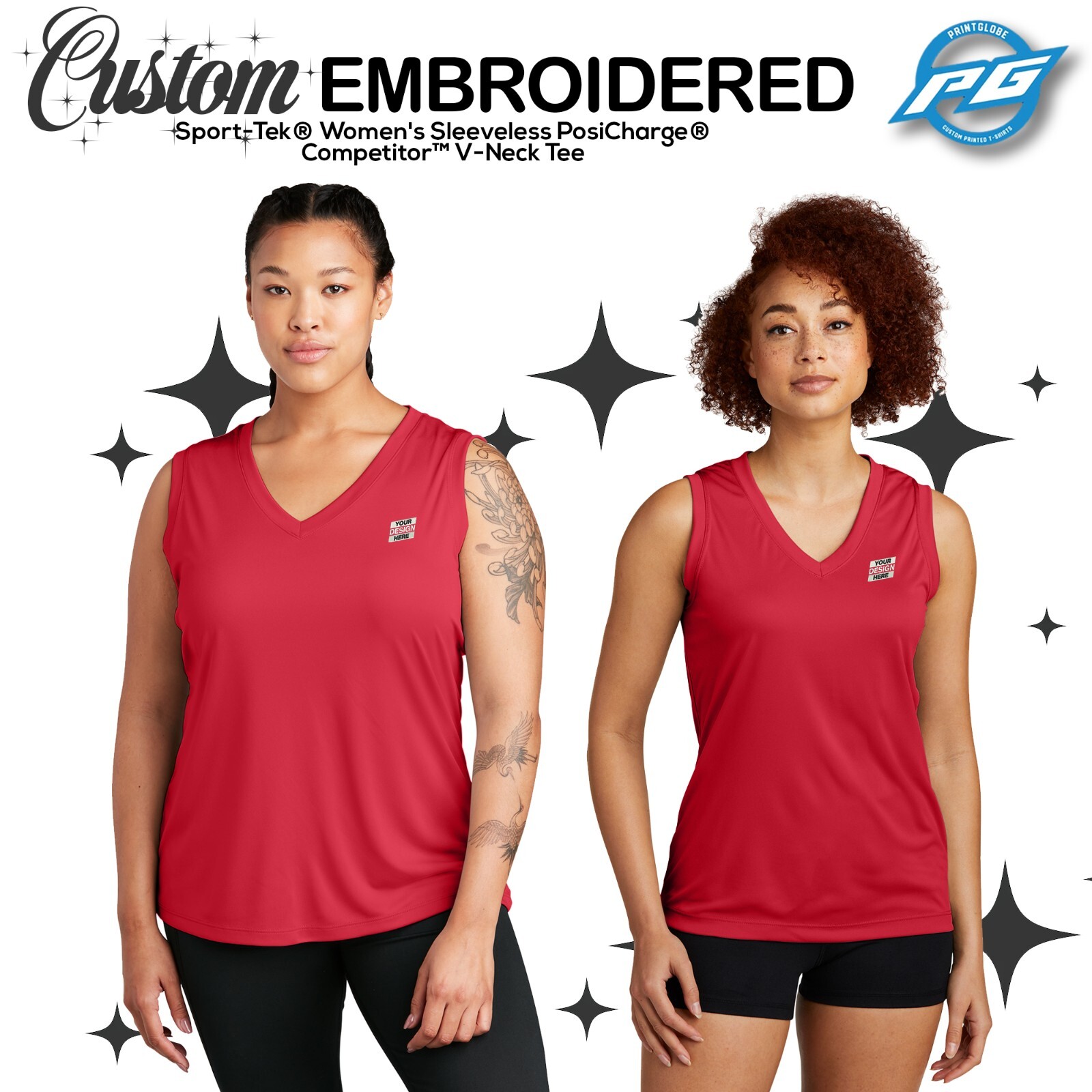 Women's Sleeveless PosiCharge Competitor V-Neck Embroidered Gift For Her LST352 gallery
