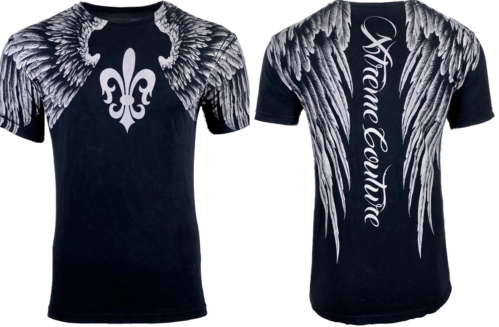 Xtreme Couture Affliction Men's T-Shirt AEROSMITH Black Wings Biker Tattoo MMA gallery