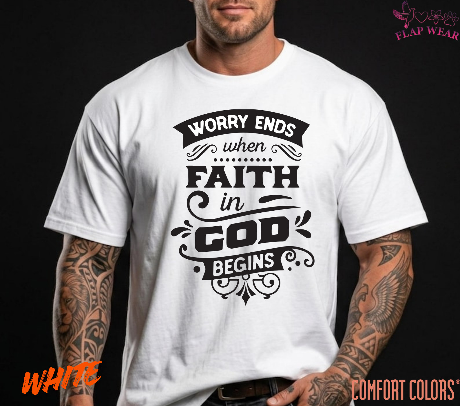Unisex Worry Ends When Fai T-Shirt, Men T shirt,Women T shirt Gift Christian Top gallery