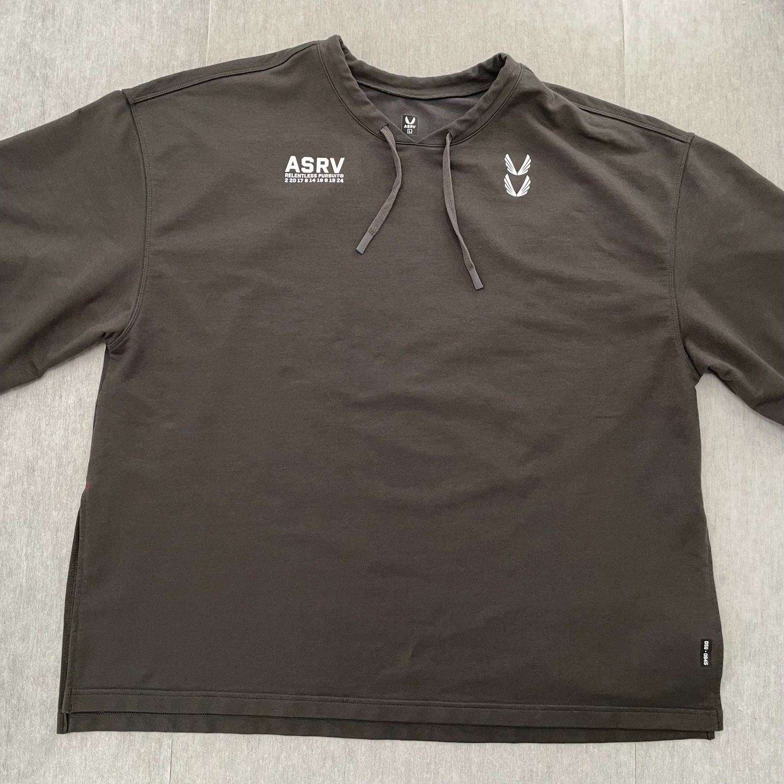 ASRV Shirt Adult Large Gray Micro Terry Warm Up Tee Short Sleeve Discontinued L