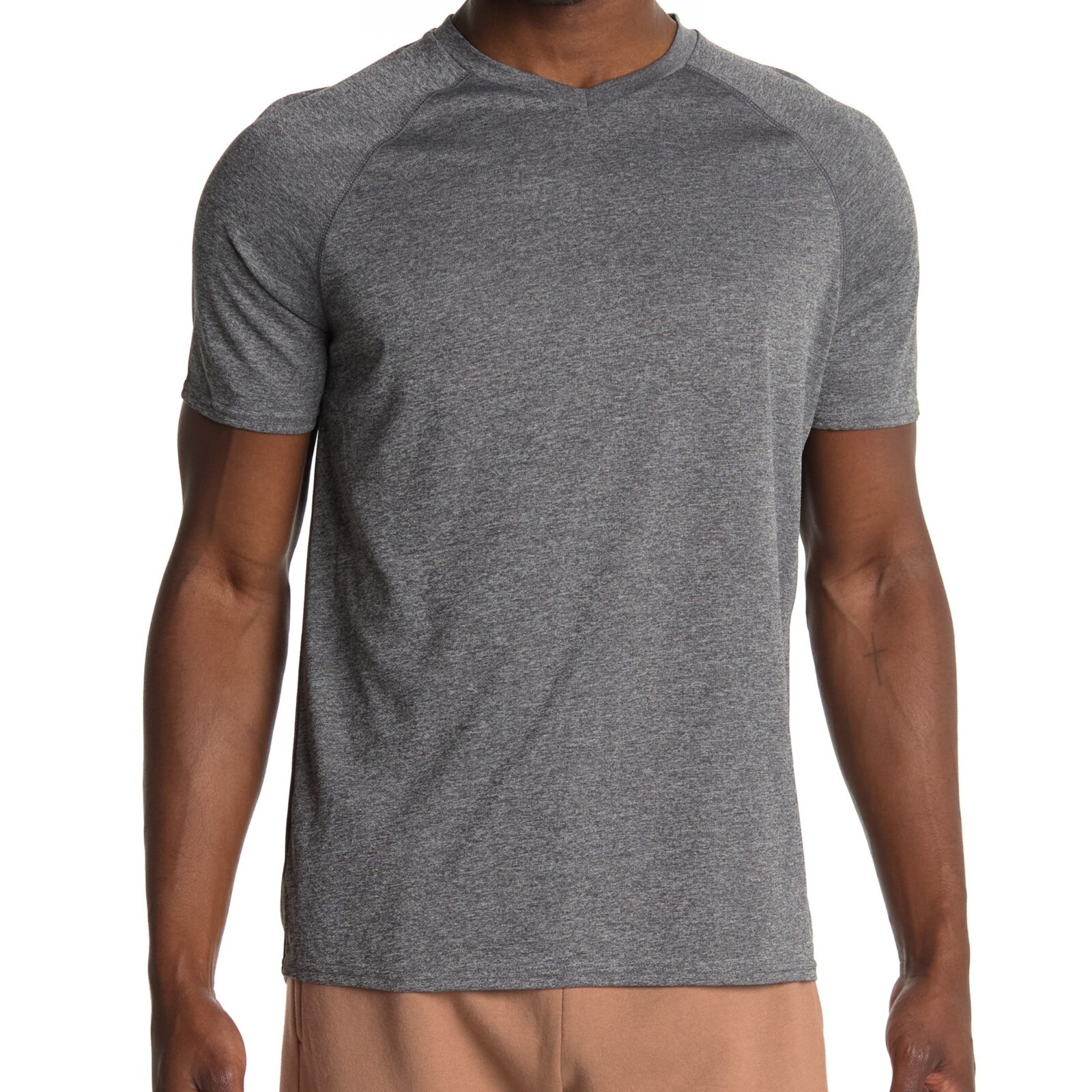 Z by Zella Men's V-neck Swing Performance Tee T-shirt Top in Gray Color & size S gallery