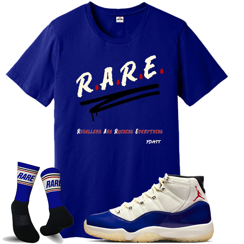 Fdatt shirt to match Retro Jordan 11 Rare Air Sail/Deep Royal blue/Red gallery