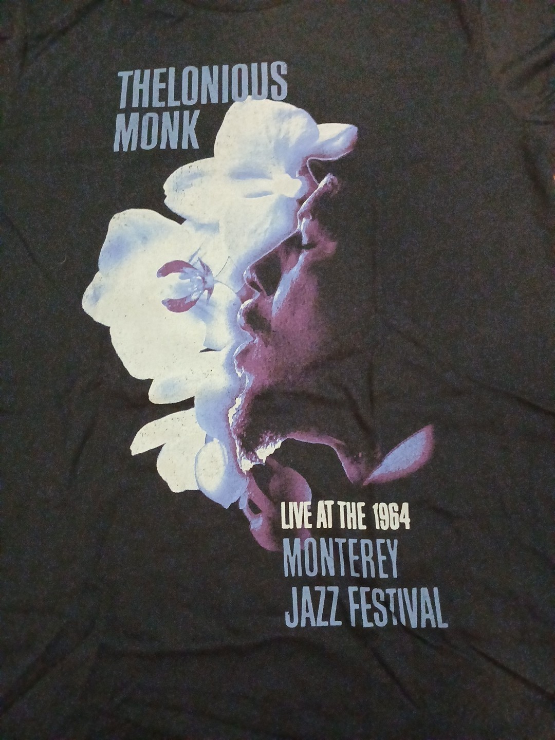 RARE Thelonious Monk 1964 Monterey Jazz Festival Black Tshirt Medium Tall gallery