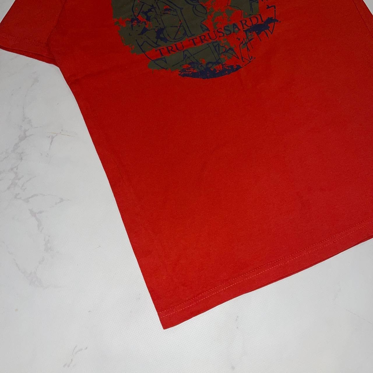 Vintage T-shirt Trussardi Big Logo Luxury tee Short Sleeve Red Size S gallery