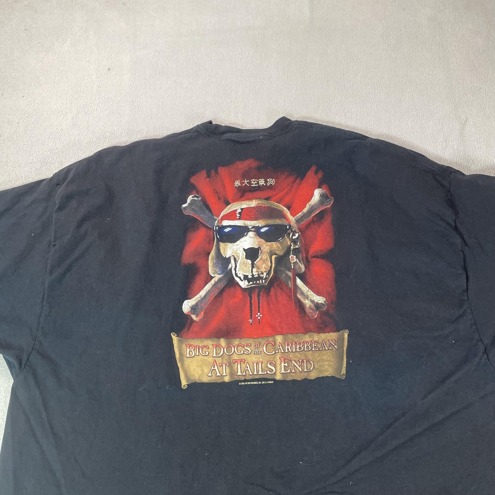 Big Dogs Shirt Mens 5XL Black Pirates Caribbean Parody Skull Graphic Tee Top