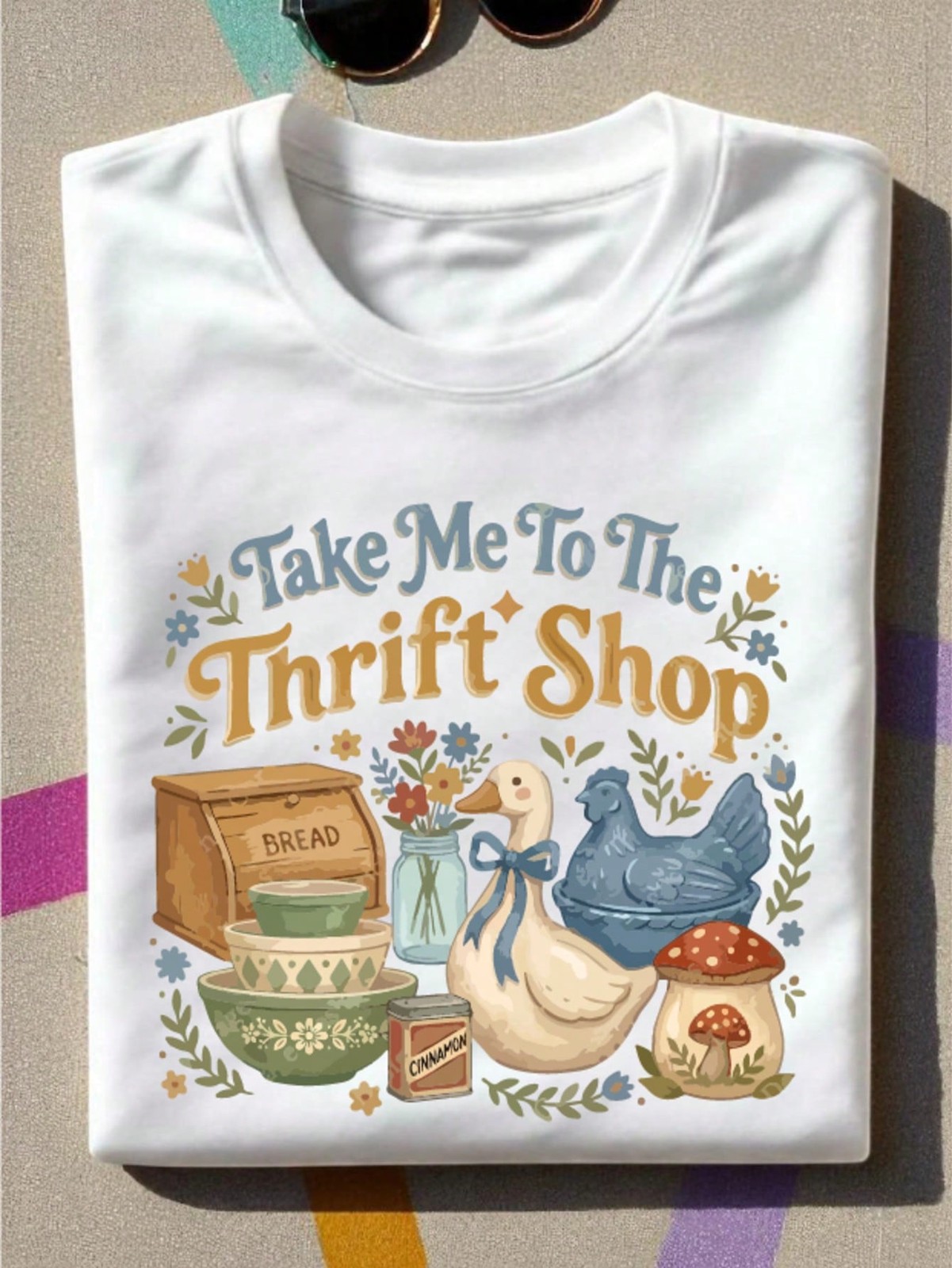 Take Me To The Thrift ShopT-Shirt, Minimal Aesthetic Tshirt, Cute Thrift Cup Tee gallery