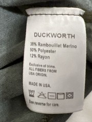 Duckworth Comet Crew Merino Wool/Polyester Longsleeve Mens S Olive Army Green