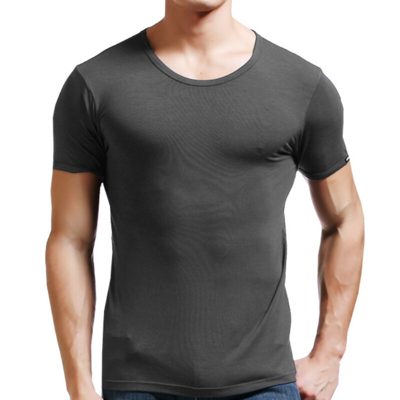 Men's Short Sleeve Top Tee Modal T-Shirt Round Neck Classic Jerseys Clothing gallery