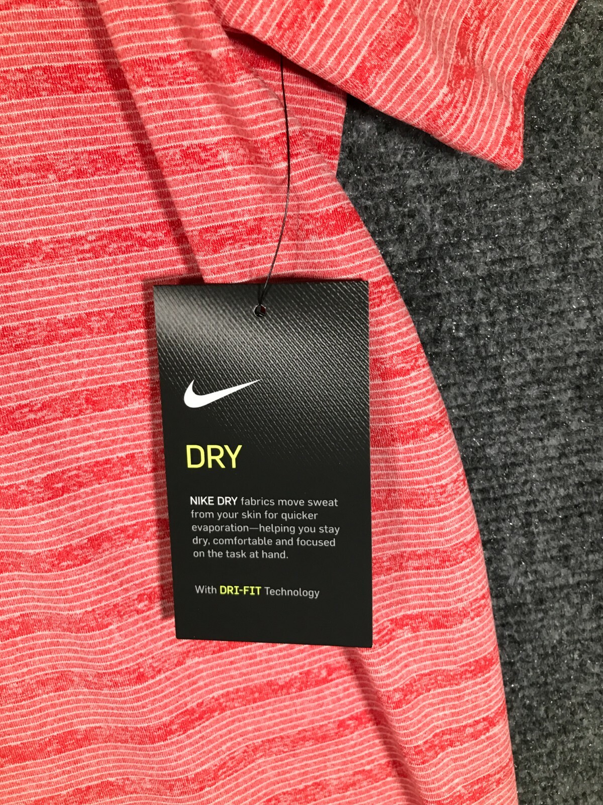 Nike Dri Fit Tee Shirt Mens Extra Large Stretch Red Collar Short Sleeve XL Soft gallery