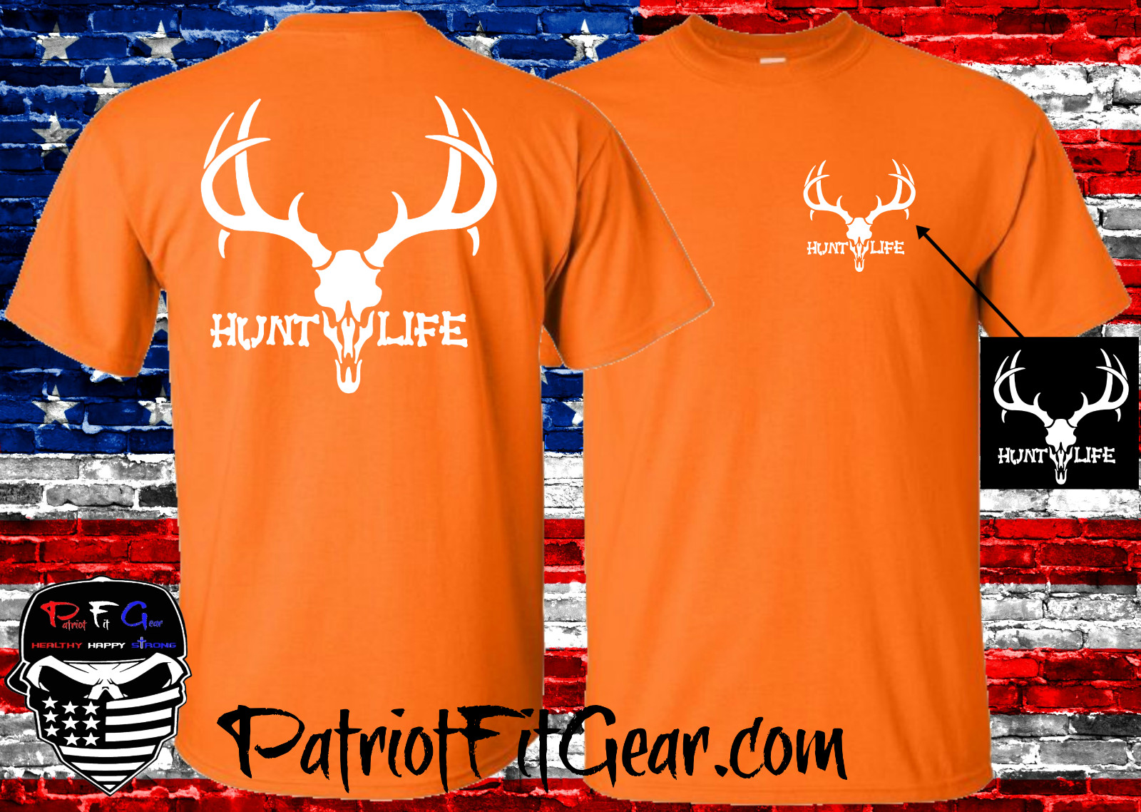 t-shirt,Hunt Life,Deer Hunting,Bow Hunting,Buck Skull,Whitetail,Rack Em Up,Deer gallery
