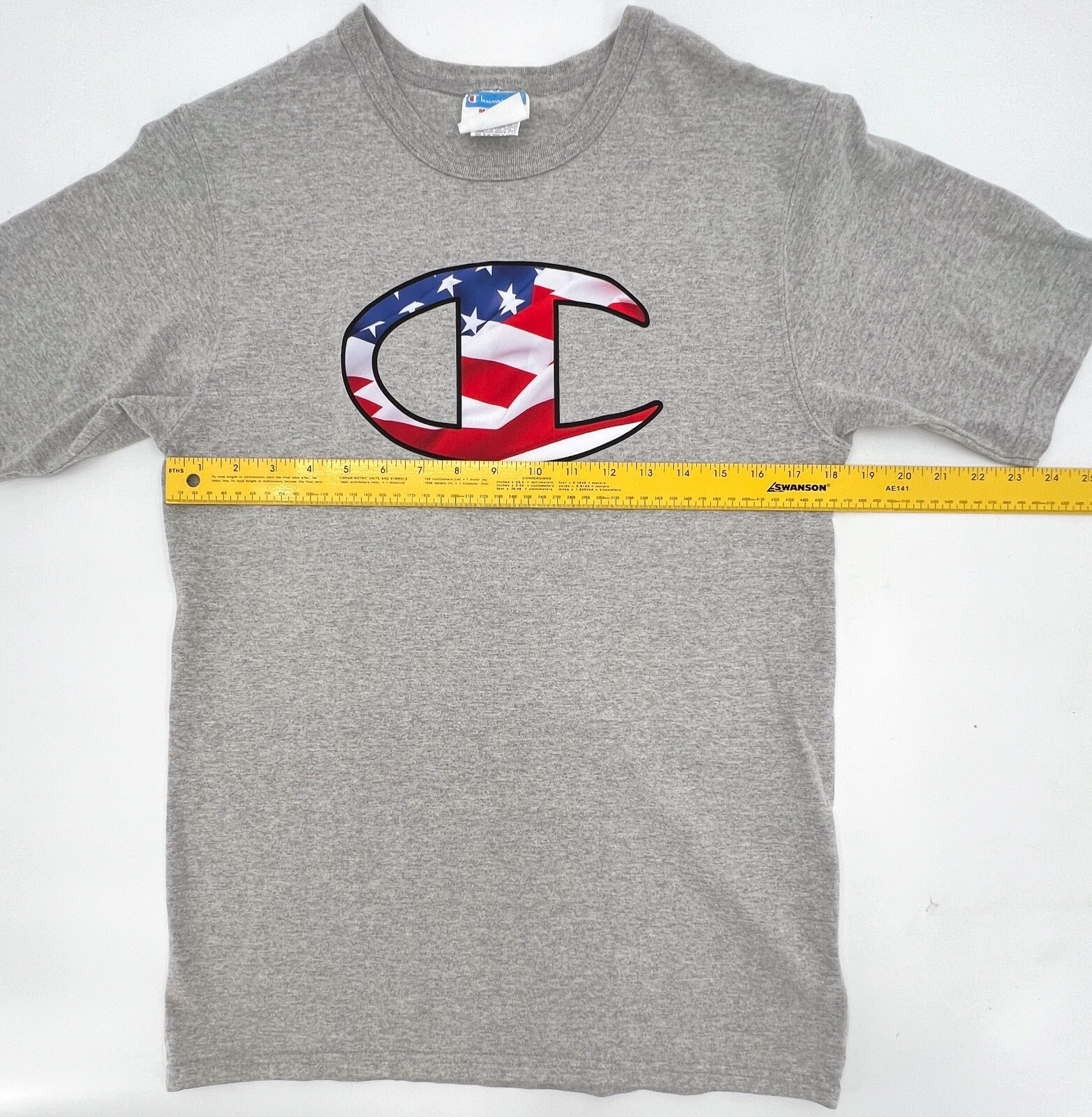 Champion Shirt Men Teens Medium Gray Short Sleeve Pull on Logo gallery