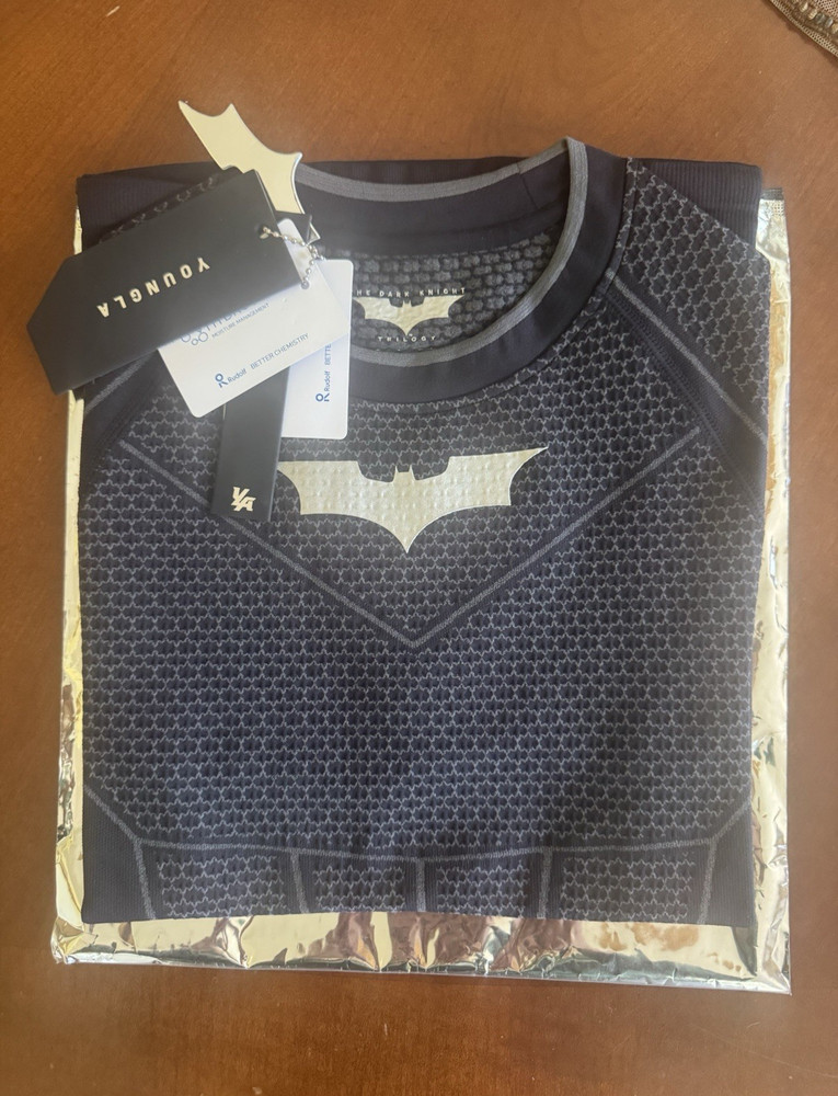 YOUNGLA Batman Dark Knight Trilogy Logo Compression Short Sleeve Gym Shirt