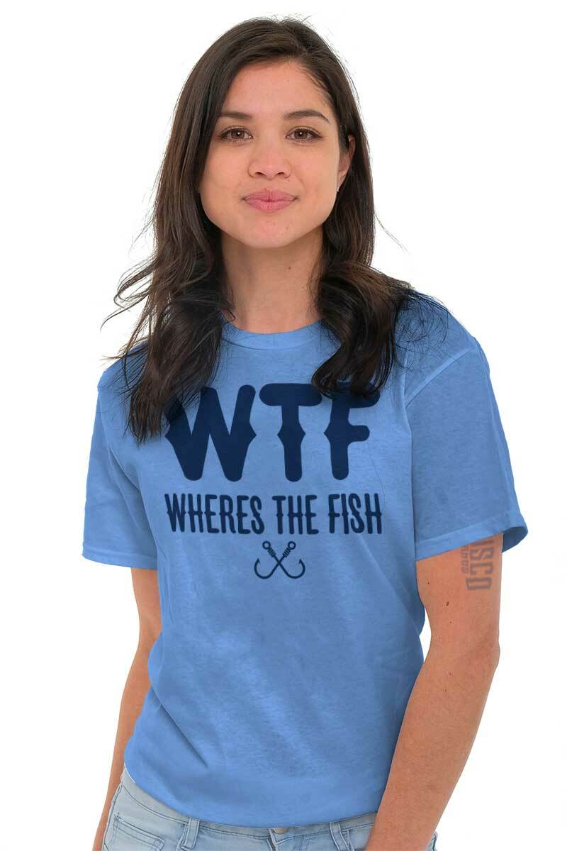 WTF Wheres The Fish Fishing Hobby Angler Gift Mens Casual Crewneck T Shirts Tees gallery