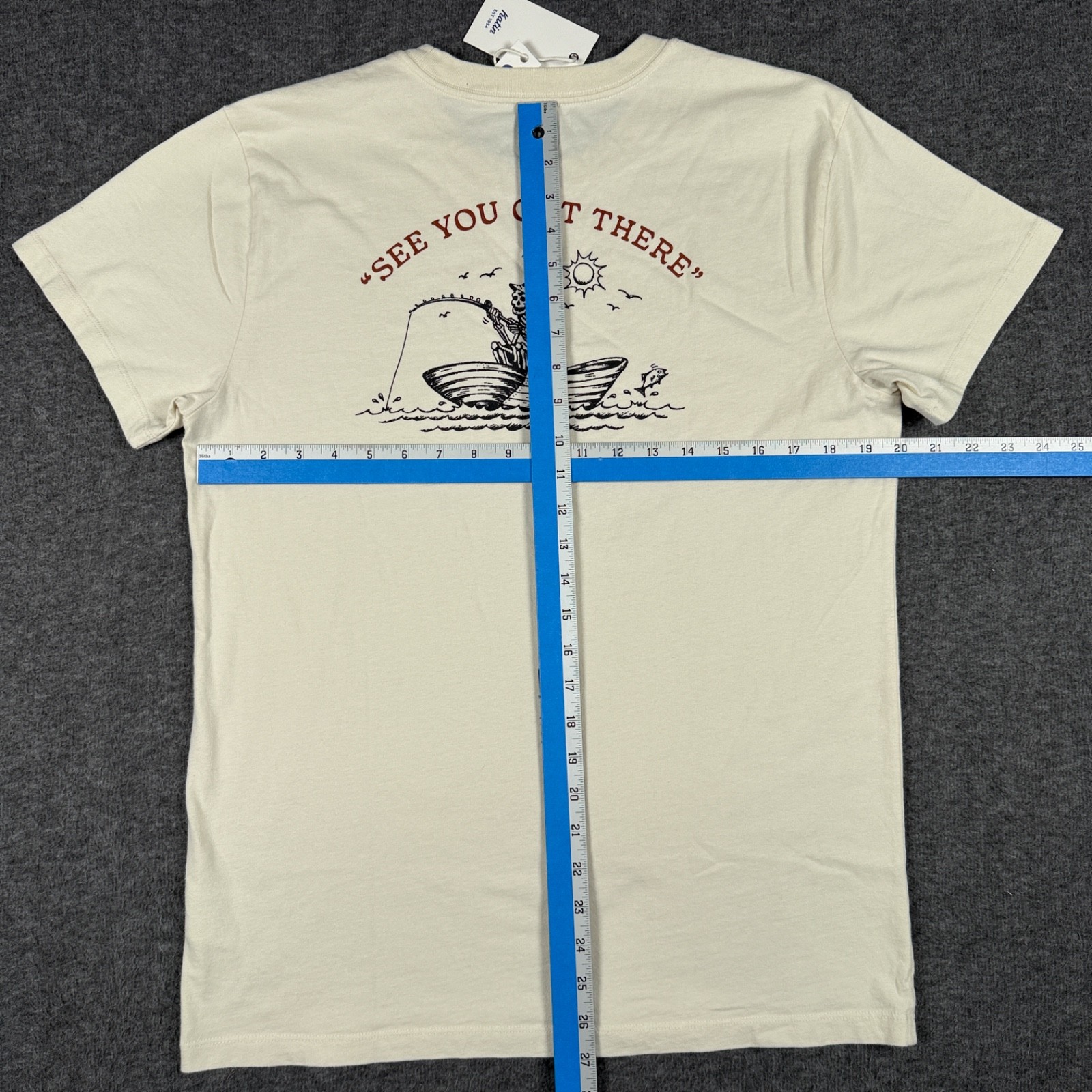 Katin Shirt Mens Medium Beige Cast Off Skeleton Boat Crew Short Sleeve Tee NWT gallery