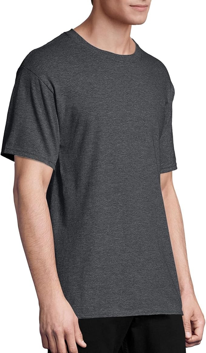 Hanes Men Crew neck T-Shirt 4-Pack ComfortSoft 100% Cotton Heavyweight Tee Plain gallery