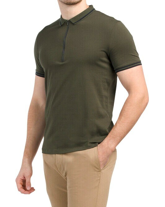 Armani Exchange Cotton Quarter-Zip A|X Logo Short-Sleeve Men Polo Tee Shirt New gallery