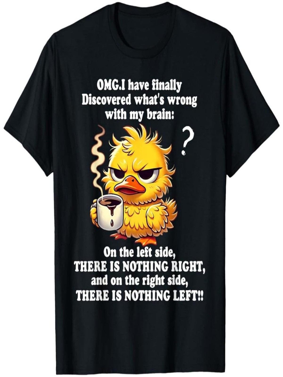 Funny Duck Coffee Brain T-Shirt | Sarcastic Duck Graphic Tee gallery