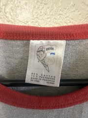 Icecream Men’s Gray Red Raglan 3/4 Sleeve Crew Neck Graphic Logo Tee L
