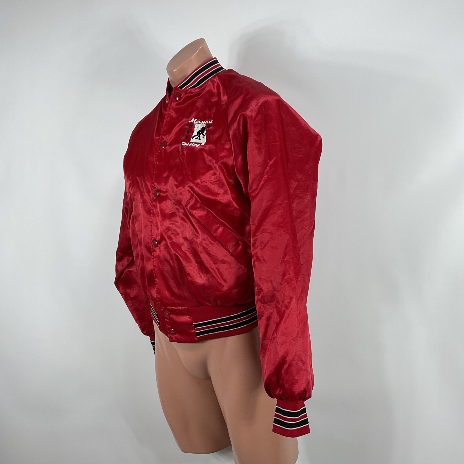 Vintage Missouri USA Wrestling Red Satin Jacket Small National Team Rare gallery