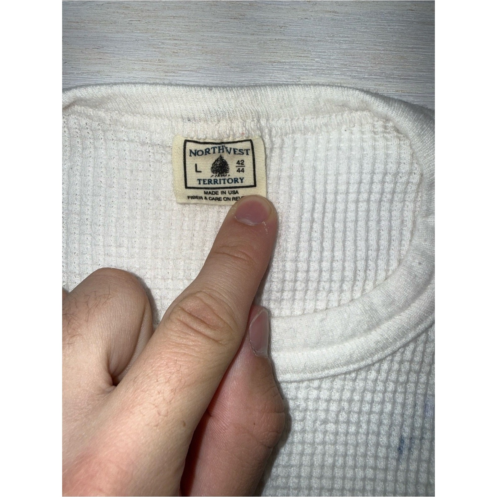 Vintage 80’s Northwest Large Cream Waffle Thermal Long Sleeve ‘See Measurements’ gallery