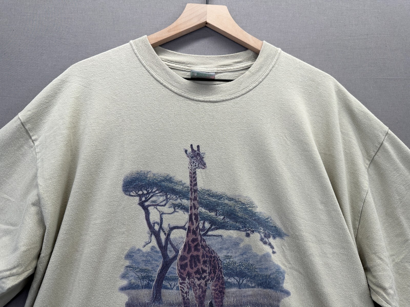 Hot Stuff Womens Beige T-Shirt Giraffe Acapulco Short Sleeve Crew Neck No Size gallery