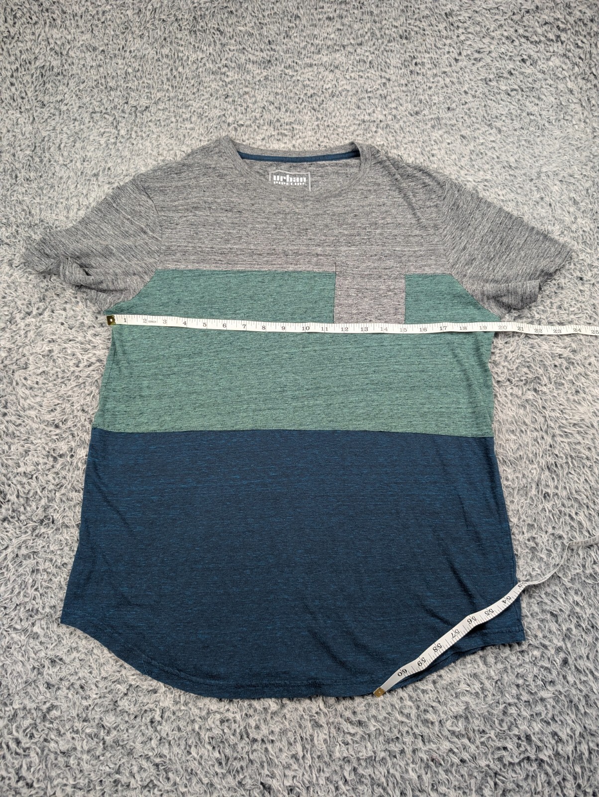 Urban Pipeline Shirt Men Medium Gray Blue Green Minimalist Pocket Casual Preppy gallery