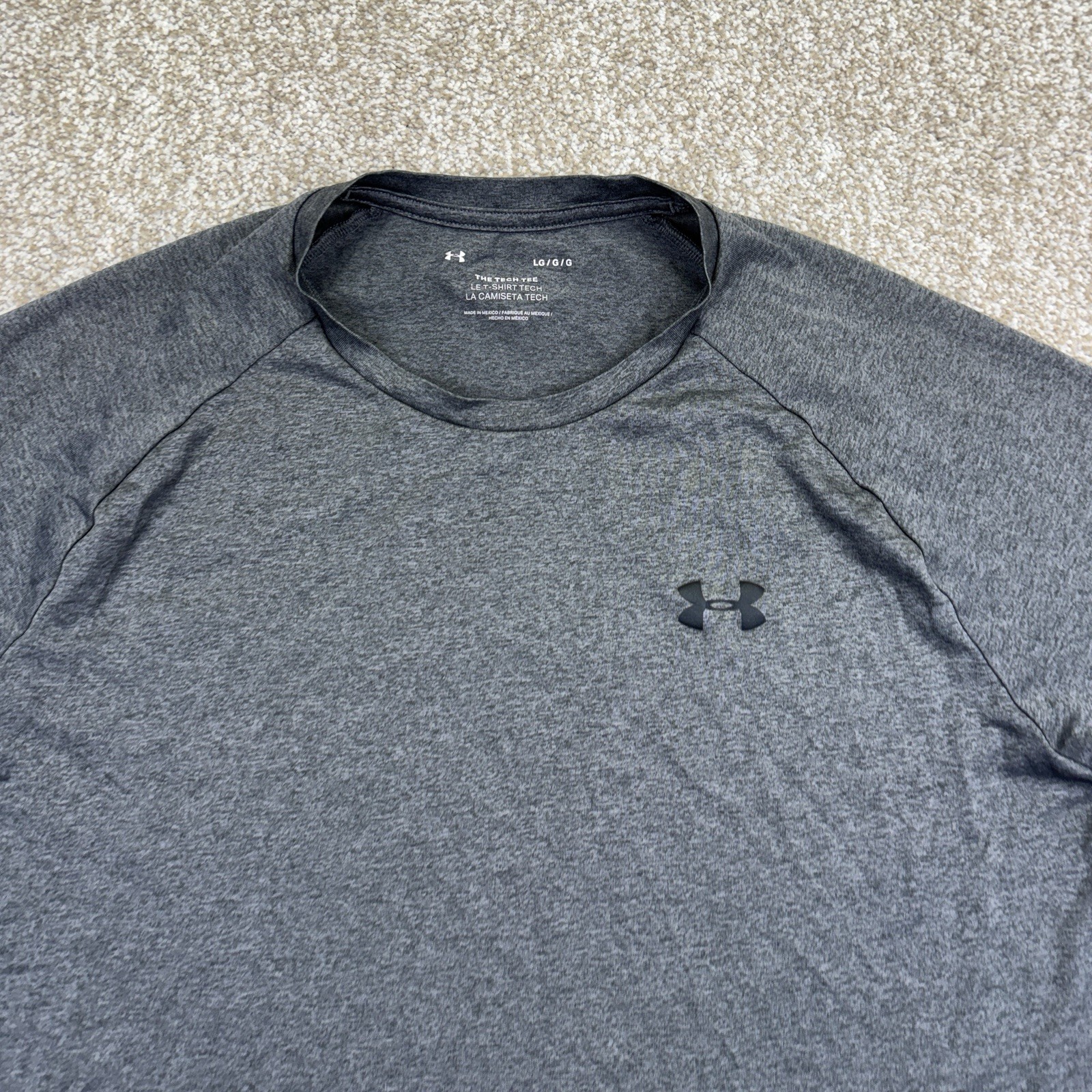 Under Armour The Tech Tee Shirt Mens Size Large Gray Short Sleeve Raglan 1326413 gallery
